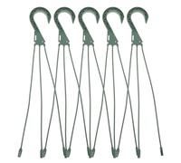 SHINEOFI 5Pcs Green 45Cm Plastic Hanging Basket Hooks for Wall-Mounted Planters with 3 Hook Heads, Sturdy Rotatable Flowerpot Hangers for Garden and Balcony Plant Display