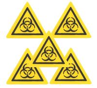 SHINEOFI 5pcs Laboratory Biosafety Warning Sign Stickers Biological Hazard Caution Security Decals for Infection Risk Marking in Industrial and Scientific Safety