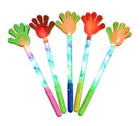 SHINEOFI 5Pcs Luminous Five-Finger Hand Palms Clap Noisemakers Plastic Flashing Clappers for Party Cheering Concert Props