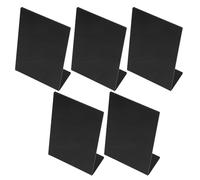 SHINEOFI 5Pcs Mini Black Chalkboard Signs Acrylic Food Display Stands 10X15Cm L-Shape Tabletop Label Signs for Buffet Party Restaurant Food Message Boards