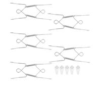 SHINEOFI 5pcs Plate Display Holder for Wall Wire Plate Hanger with Invisible Spring Tension and Elastic Hooks Stainless Steel and Abs Easy Installation in Living Space