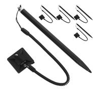 SHINEOFI 5pcs Resistive Screen Pen Stylus Pens for Pos Machine Comfortable to Hold Design Spring Rope Lanyard and Desk Stand Base for Portable Note Taking