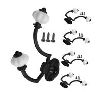 SHINEOFI 5pcs Retro Zinc Alloy Double Prong Wall Coat Hooks Antique Finish Dual Head Hangers for Clothes Towels Hats Space Saving Vintage Robe Hooks for Entryway Bathroom Bedroom