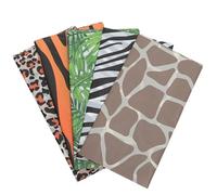 SHINEOFI 5pcs Reusable Plastic Tablecloth Set with Animal Pattern for Birthday Party and Picnic Table Covers, Simple and Chic Design Jungle Theme Table Cloth