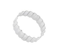 SHINEOFI 5pcs Round Cookie Cutter with Tooth Edge Biscuit Mould for DIY Baking Pastry Fondant and Fruit Home Bakery Tools in Silver