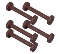 SHINEOFI 5pcs Rustic Brown Wooden Thread Bobbins 96mm X 28mm Small Empty Yarn Spools for Textile Weaving, Ribbon Crafts and DIY Art Education Accessories