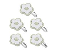 SHINEOFI 5pcs Self-Adhesive Wall Hooks Flower Shaped with Strong Adhesion and Easy Installation Decorative Mini Hooks for Bathroom and Dorms for Towels and Bathrobes