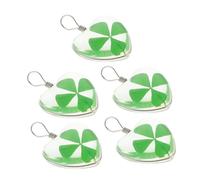 SHINEOFI 5pcs Shamrock Glass Pendant Charms Heart Shaped DIY Accessories for Jewelry Making Elegant Luck Charms for Celebrations for Personal Touch Crafting