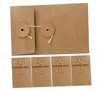 SHINEOFI 5pcs Small Kraft Paper Envelopes with String Tie Writable Surface Paper Bags for Organizing Bills Documents Coins and Cards for Office and Party Use