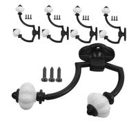 SHINEOFI 5pcs Vintage Coat and Hat Hook Retro Wall Hook Clothes Coat Retro Antique Wall Farmhouse for Towel Vintage Zinc Alloy Black