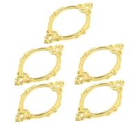 SHINEOFI 5Pcs Vintage Lace Cabinet Label Frames Retro Drawer Slot Holders for Office Bookcases Shelves Durable Zinc Card Frame Organizers