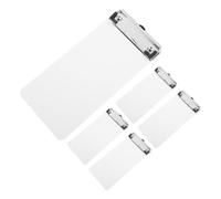 SHINEOFI 5pcs White Plastic Ticket Holders with Metal Clip and Hanging Hole, Versatile Use for Memo Size Documents and Invoices, Sturdy Clipboards for School and Office, Resists Warping