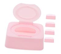 SHINEOFI 5pcs Wipes Holder Tissue Container with Dustproof Flip Lid Refillable Wet Wipe Dispenser Box for Travel Makeup Pads and Desk Storage Multipurpose Organizer