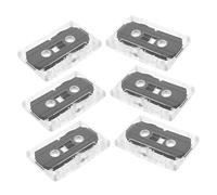 SHINEOFI 6 pcs Blank Audio Cassette Tapes Recording Compatible with Various Recorders Transparent Case for Lectures Interviews and Personal Memos