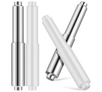 SHINEOFI 6 Pcs Retractable Toilet Paper Roller Replacement Adjustable Spring-loaded Tissue Sticks for Bathroom Holders Abs Material Easy Installation Silver White