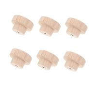 SHINEOFI 6 Pcs Rubberwood Round Cabinet Door Knobs Furniture Pulls Cupboard Drawer Handles Easy Install for Home Office Bedroom
