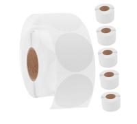 SHINEOFI 6 Rolls White Round Adhesive Dot Labels Printable Sealing Stickers for Envelopes Packaging Mail Self-Adhesive Blank Circle Tags for Crafts Organizing Business Use