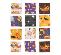 SHINEOFI 60 Sheets Halloween Themed Cotton Fabric for Sewing, Quilting Cotton Fabric with Pumpkin and Ghost Patterns, Not Easy to Fade, Easy to Carry and Store, for School Projects