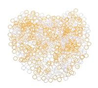 SHINEOFI 600pcs Twisted Gold Linking Open Jump Rings Metal Connectors Jewelry Findings Round Linking Earrings Beading Frames for Jewelry Making Earrings Necklace