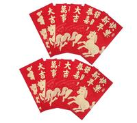 SHINEOFI 60PCS 2026 Year of Horse Red Envelopes Gold Glitter Frosted Finish, Long Size Red Packets for Chinese New Year Spring Festival Lucky Money
