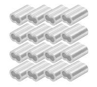 SHINEOFI 60pcs Aluminum Crimping Double Hole Sleeves for 3/16" Wire Rope and Cable Ends, Easy Installation with Precision Connection, Sturdy Aluminum Material Suitable for Construction