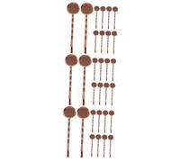 SHINEOFI 60pcs Blank Tray Hair Clamp Hair Clip Setting Bezels Making Clip Materials Value Pack