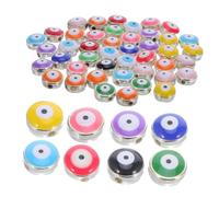 SHINEOFI 60pcs Devil's Eye Bead Keychain Beads for Crafts Decor for Bracelets DIY Charms Craft Making Resin