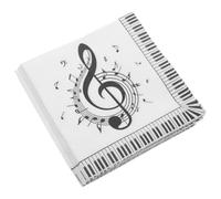 SHINEOFI 60pcs Disposable Music Notes Tissue Paper Napkins White Paper High Absorbency Decorative Napkins with Distinctive Music Note Design for Wedding Party Decorations