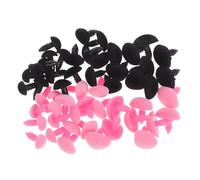 SHINEOFI 60Pcs Flocking Doll Noses Triangle Design with Washers Craft Accessories for Stuffed Animals Crochet Dolls Puppets Plush Making in Black and Pink