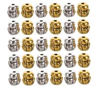 SHINEOFI 60pcs Vintage Tibetan Buddha Head Spacer Beads Antique Maitreya Charms in Silver and Gold Tone Connector Beads for Bracelets Necklaces Yoga Jewelry Making
