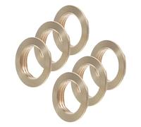 SHINEOFI 6pcs 1/2" Brass Flanged Lock Nuts Hex Female Threaded Fixing Nuts Kit for Plumbing and Water Tank Connections