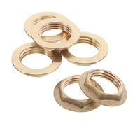 SHINEOFI 6pcs 1/2 Inch Flanged Brass Lock Nuts with Female Thread Hexagon Inserted Locking Nuts for Plumbing and Water Tank Pipe Fittings Industrial Fasteners