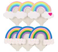 SHINEOFI 6pcs Adhesive Rainbow Cloud Wall Hooks Heavy Duty Key Towel Coat Hangers for Home Bedroom Decorative Door Behind Hooks