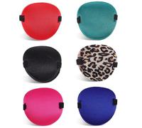 SHINEOFI 6pcs Adjustable Soft Eye Patches for Adults Reusable Eye Mask with Breathable Material for Amblyopia Pirate Themed Events Black Blue Green Red Leopard