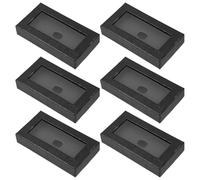 SHINEOFI 6pcs Bow Tie Organizer Boxes for Men with Snake Print Pattern and Window Lid, Stylish Black Paper and Pvc Packaging Box that Resists Fingerprints and Preserves Bow Tie Shape,