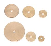 SHINEOFI 6pcs Brass Margin Gauges for DIY Leathercraft, Round Alignment Gauges with Smooth Surface for Precise Positioning, Leather Tools for Leather Lovers and Beginners