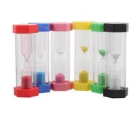 SHINEOFI 6pcs Colorful Plastic Sand Timer Set 30s, 1m, 2m, 3min, 5m, 10m Hourglass Timers for Study, Hand Washing, Classroom Games, and Kitchen Use