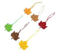 SHINEOFI 6pcs Felt Maple Leaf Hanging Ornaments, Multi-color Christmas Tree Pendant Decorations for Holiday Party, Wedding, Indoor Wall Hanging Accent