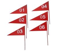 SHINEOFI 6pcs Lawn Marking Flags for Sprinkler System and Plants, Triangular Iron Flags with Easy Ground Insertion for Location Identification, for Industrial Use in Early Spring Season