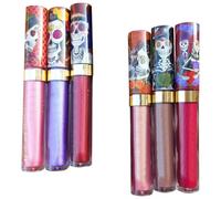 SHINEOFI 6pcs Lip Gloss Lipstick, Matte Metallic Pearl Skull Pattern Abs, Easy to Carry and Store, for Party and Banquet