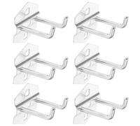 SHINEOFI 6pcs Metal Pegboard Hooks for Walls, Double Straight Utility Hangers 50x6mm, Garage Tool Storage Hooks for Pegboard Accessories and Workshop Organization