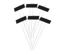SHINEOFI 6pcs Metal Plant Labels for Garden Outdoor Use Markers with Smooth Writing Surface for Herb Vegetable Flower Identification Black