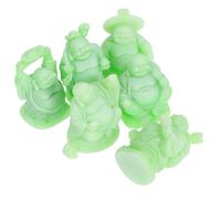 SHINEOFI 6pcs Mini Buddha Statue Resin Laughing Figurine Feng Shui