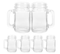 SHINEOFI 6pcs Mini Mason Jar Glass Cups Shot Glasses for Party Bar Drinking Wedding Cocktails Household Liquor Beer Holder