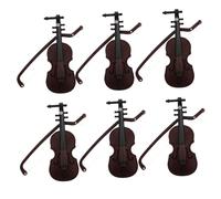 SHINEOFI 6Pcs Mini Violin Ornament Lightweight Plastic Musical Instrument Decorations for Holiday Tree Home Display Festive DIY Craft Accessories