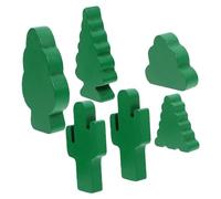 SHINEOFI 6pcs Mini Wooden Trees and Cactus Micro Landscape Decorations Cute DIY Craft Ornaments for Table Model Train Scenes and Table Centerpiece Forest Farm Display