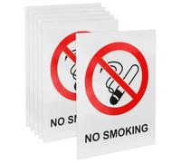 SHINEOFI 6pcs No Smoking Stickers PVC Adhesive No Smoking Signs for Indoor Outdoor Use Safety Warning Labels Clear Visible Symbols for Office Public Areas