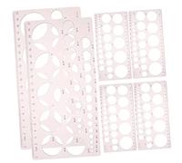 SHINEOFI 6pcs Pink Multi-Functional Geometric Drawing Template Stencil Rulers with Circular Holes for Students Architecture Drafting and DIY Art Supplies