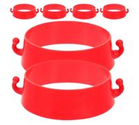 SHINEOFI 6pcs Plastic Cone Connector Rings Red Conical Traffic Chain Links Lightweight Safe and Reliable Easy Identification for Construction Road Caution Cones