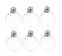SHINEOFI 6pcs Plastic Light Bulb Decorations with Screw Base for Home Hanging Layout Xmas Tree Pendant Scene Props